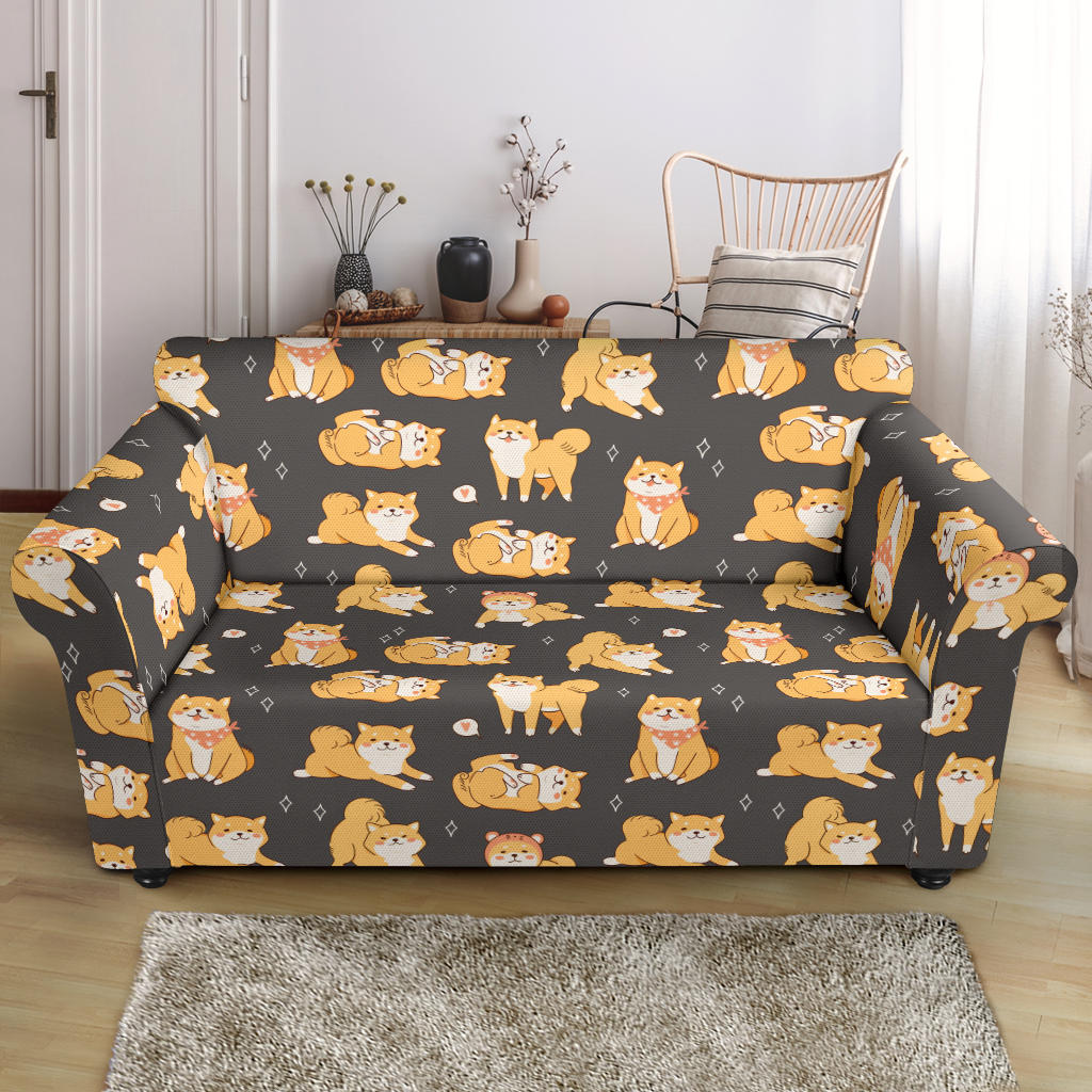 Shiba Inu Print Design LKS309 Loveseat Couch Slipcover