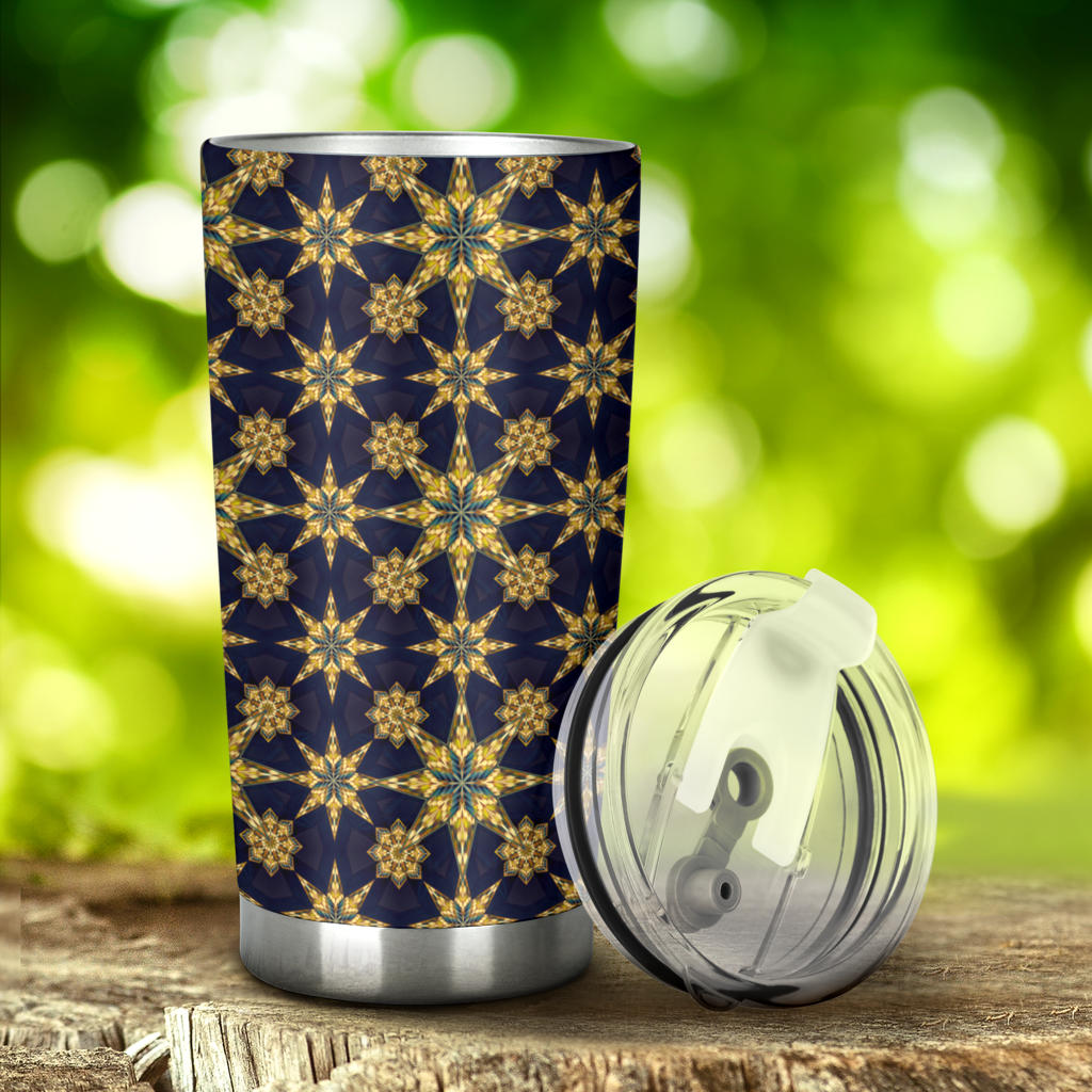 kaleidoscope Gold Print Design Tumbler