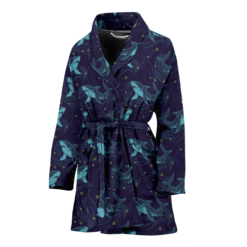 Shark Print Design LKS306 Women Bathrobe