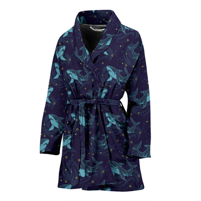 Shark Print Design LKS306 Women Bathrobe