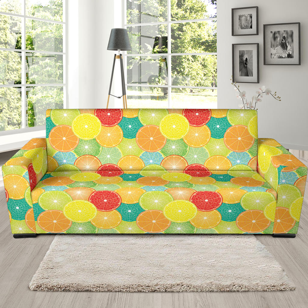 Citrus Pattern Print Design 01 Sofa Slipcover