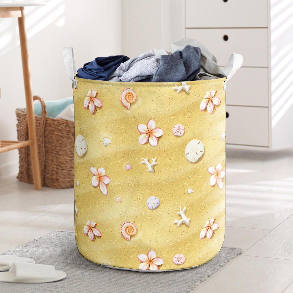 Beach Theme Print Laundry Basket