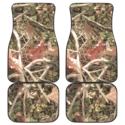 Camouflage Realistic Tree Authumn Print Car Floor Mats Front Back