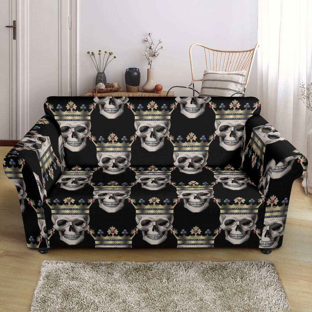 Skull King Print Design LKS3010 Loveseat Couch Slipcover