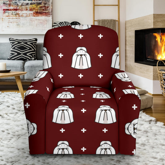 Shih Tzu Print Design LKS301 Recliner Slipcover with Pocket