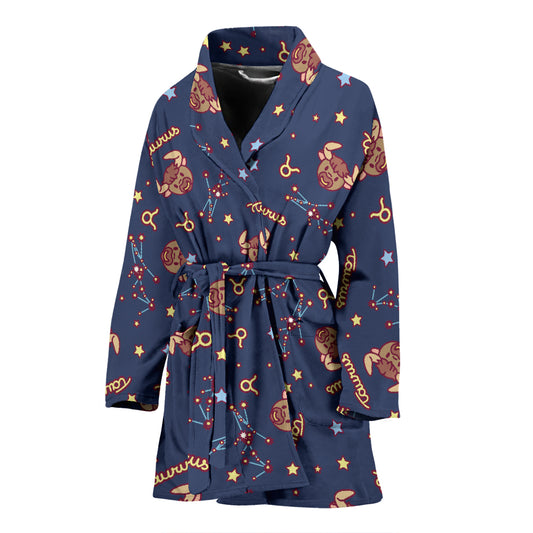 Taurus Print Design LKS304 Women Bathrobe