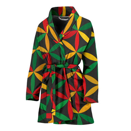 Rasta Pattern Print Design A04 Women Bathrobe