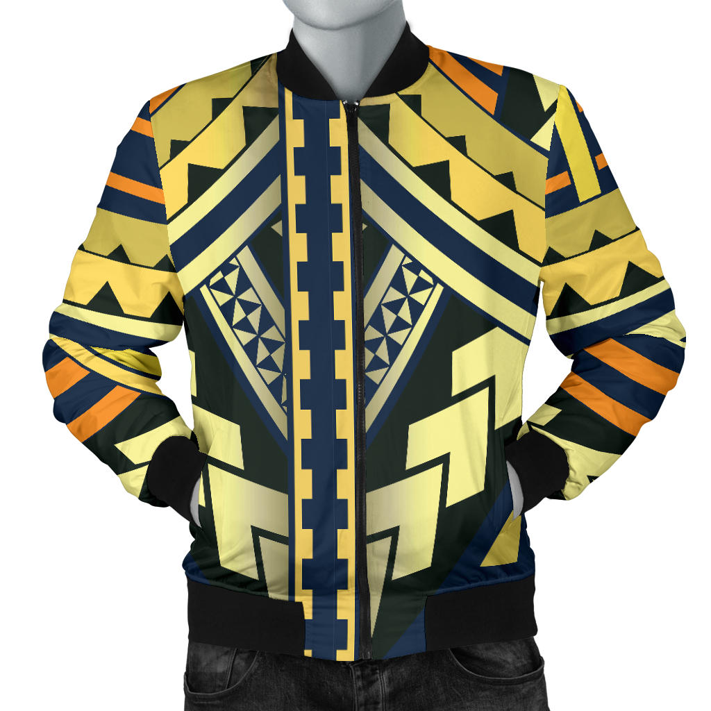 Polynesian Tattoo Print Men Bomber Jacket