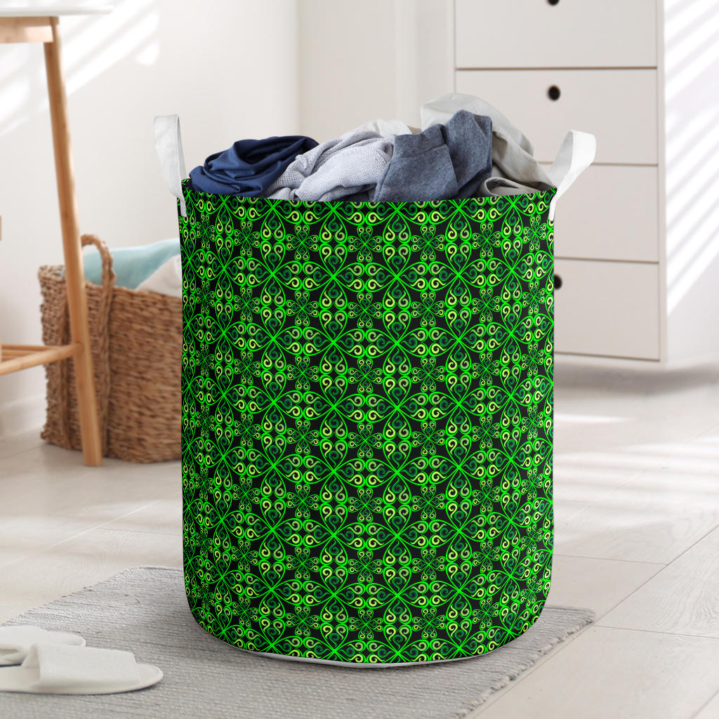 Celtic Green Neon Design Laundry Basket