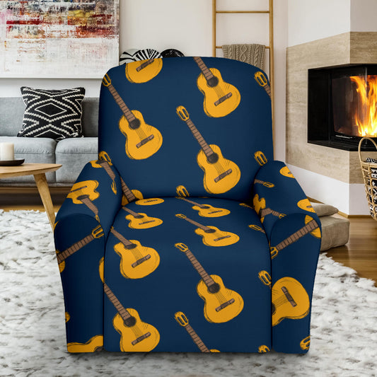 Acoustic Guitar Pattern Print Design 04 Recliner Slipcover with Pocket