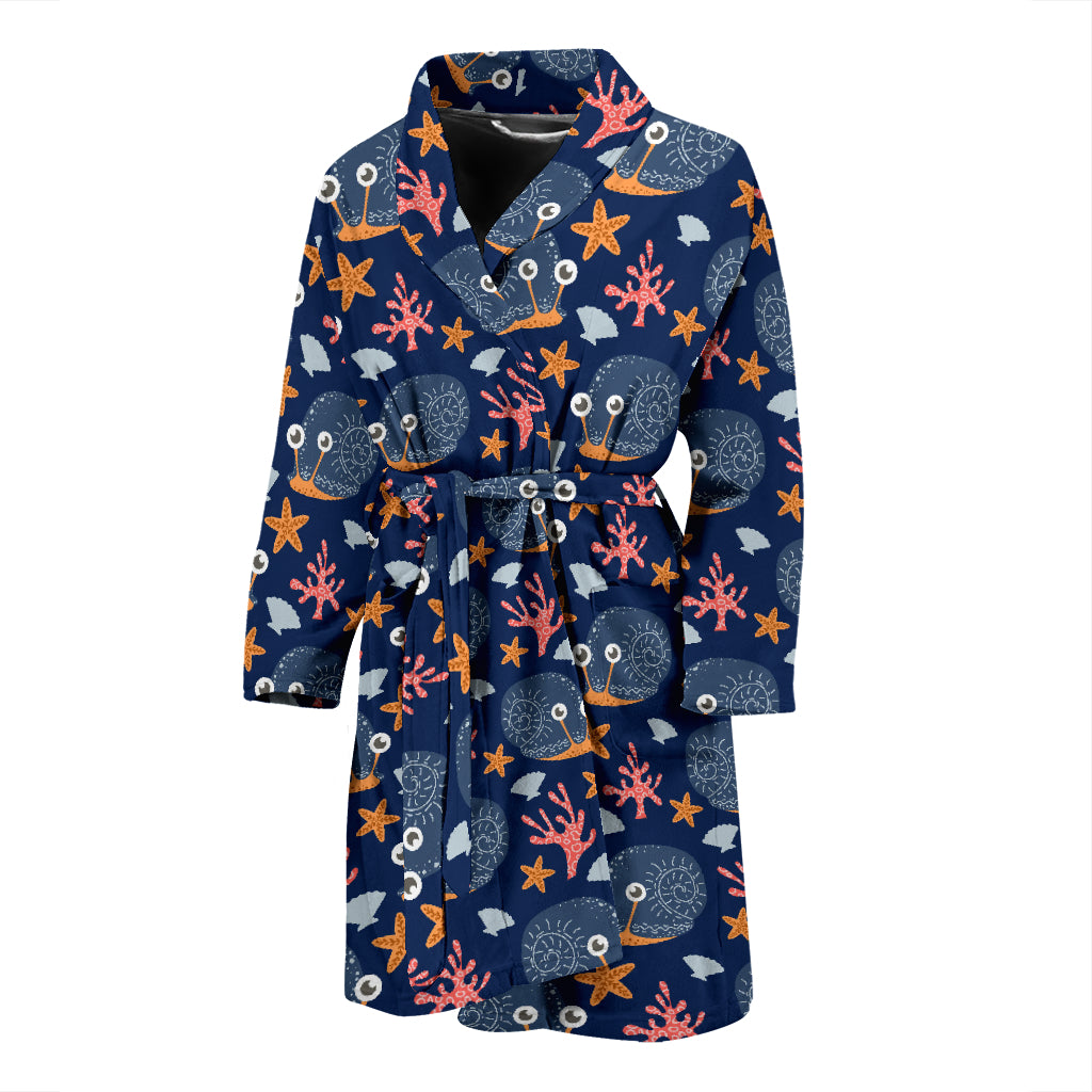 Snail Print Design LKS402 Men Bathrobe