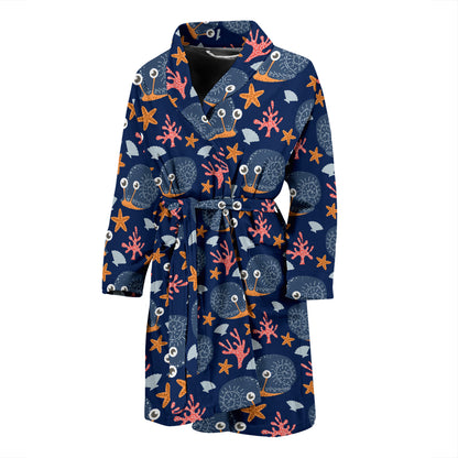 Snail Print Design LKS402 Men Bathrobe