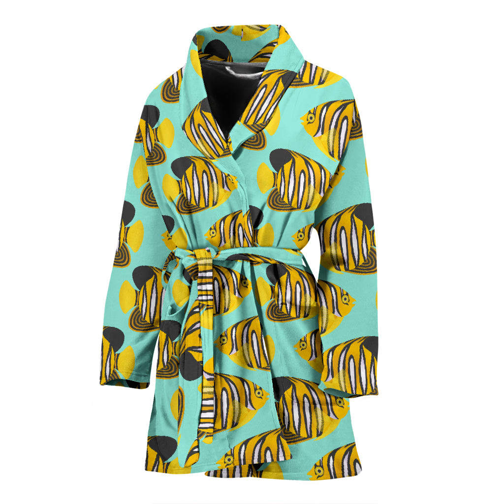 Angelfish Print Design LKS402 Women Bathrobe
