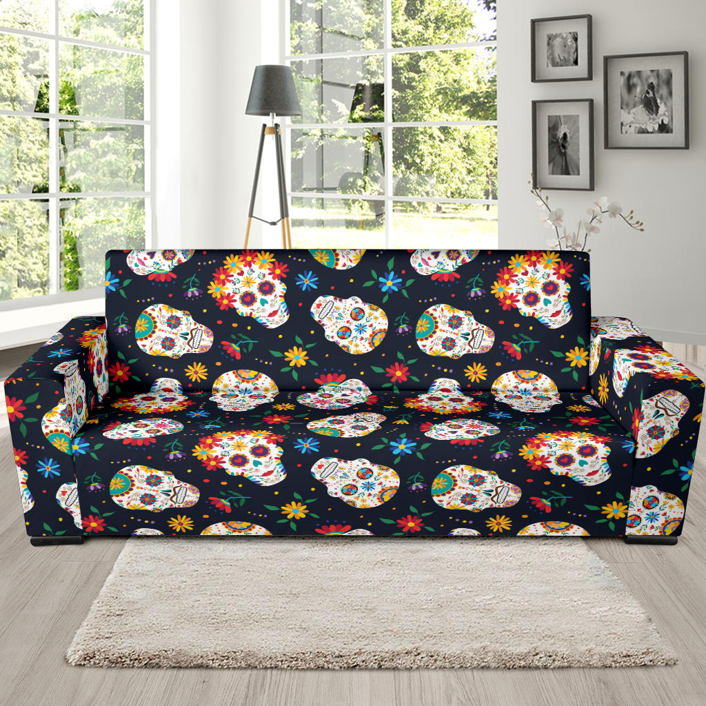 Sugar Skull Print Design LKS305 Sofa Slipcover