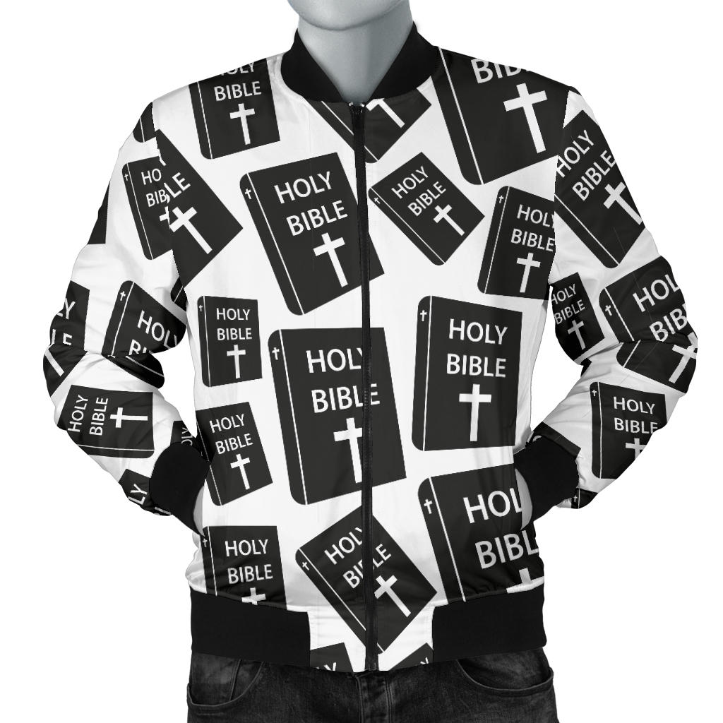 Christian Holy Bible Book Pattern Men Bomber Jacket