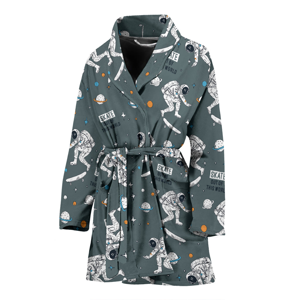 Skateboard Print Design LKS306 Women Bathrobe