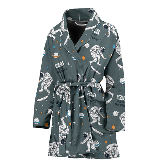 Skateboard Print Design LKS306 Women Bathrobe