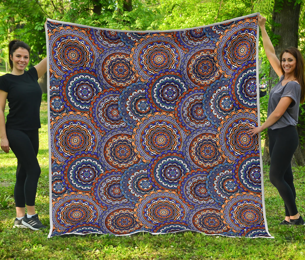Mandala Boho Chic Design Print Quilt Bedspread