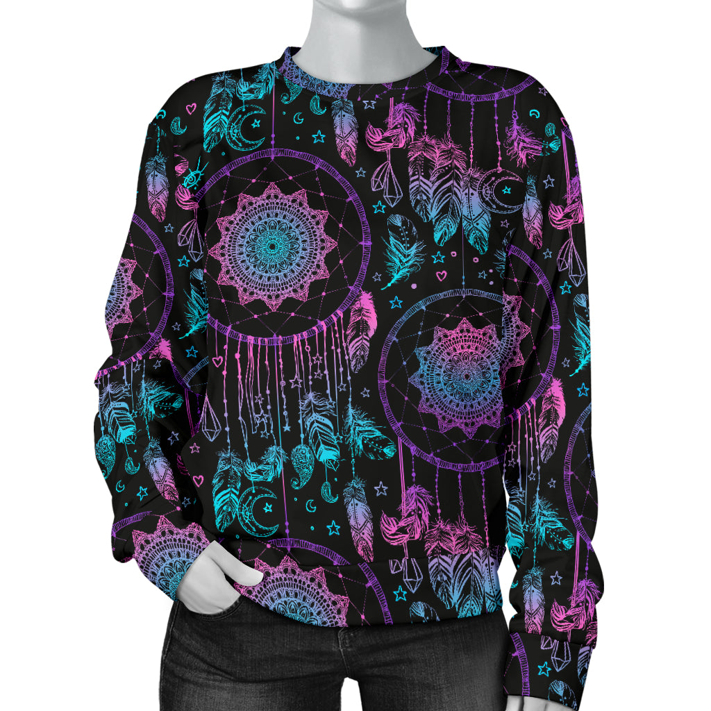 Dream catcher boho mandala Women Long Sleeve Sweatshirt
