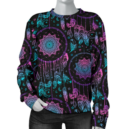 Dream catcher boho mandala Women Long Sleeve Sweatshirt