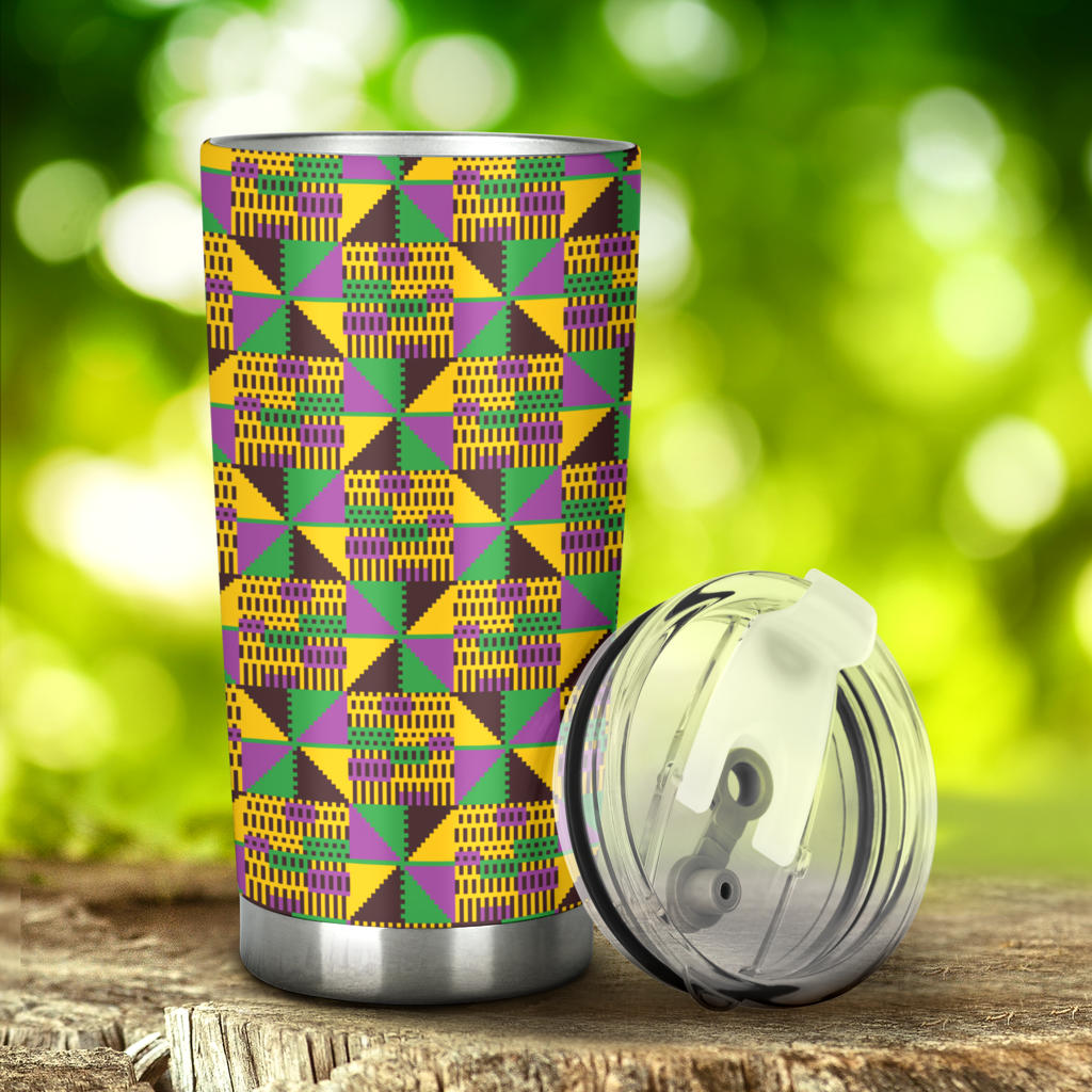 Kente Triangle Design African Print Tumbler