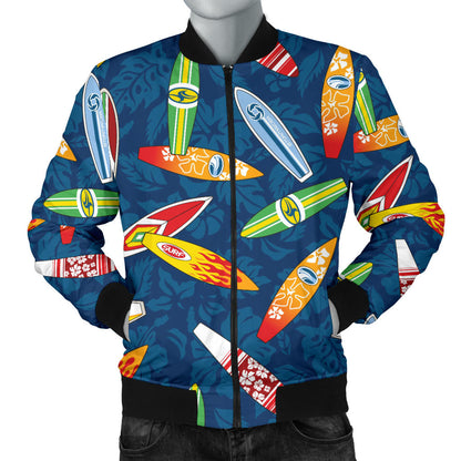 Surfboard Pattern Print Men Bomber Jacket