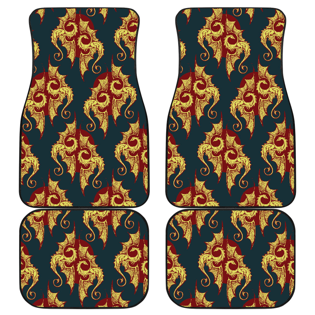 Dragons Gold Design Pattern Car Floor Mats Front Back