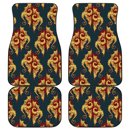 Dragons Gold Design Pattern Car Floor Mats Front Back