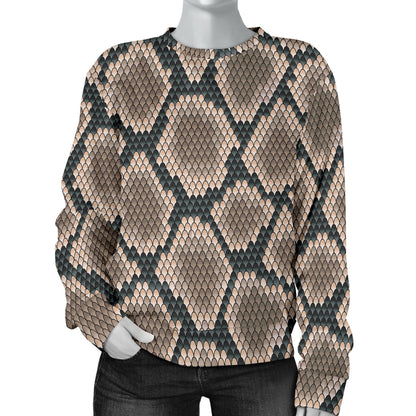 Snake Skin Design Print Women Long Sleeve Sweatshirt
