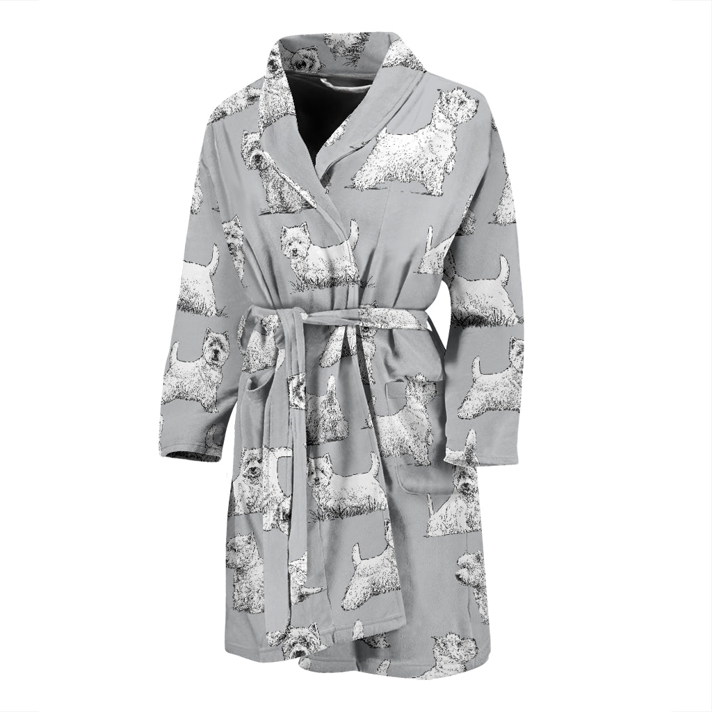 Scottish Terriers Print Design LKS3011 Men Bathrobe