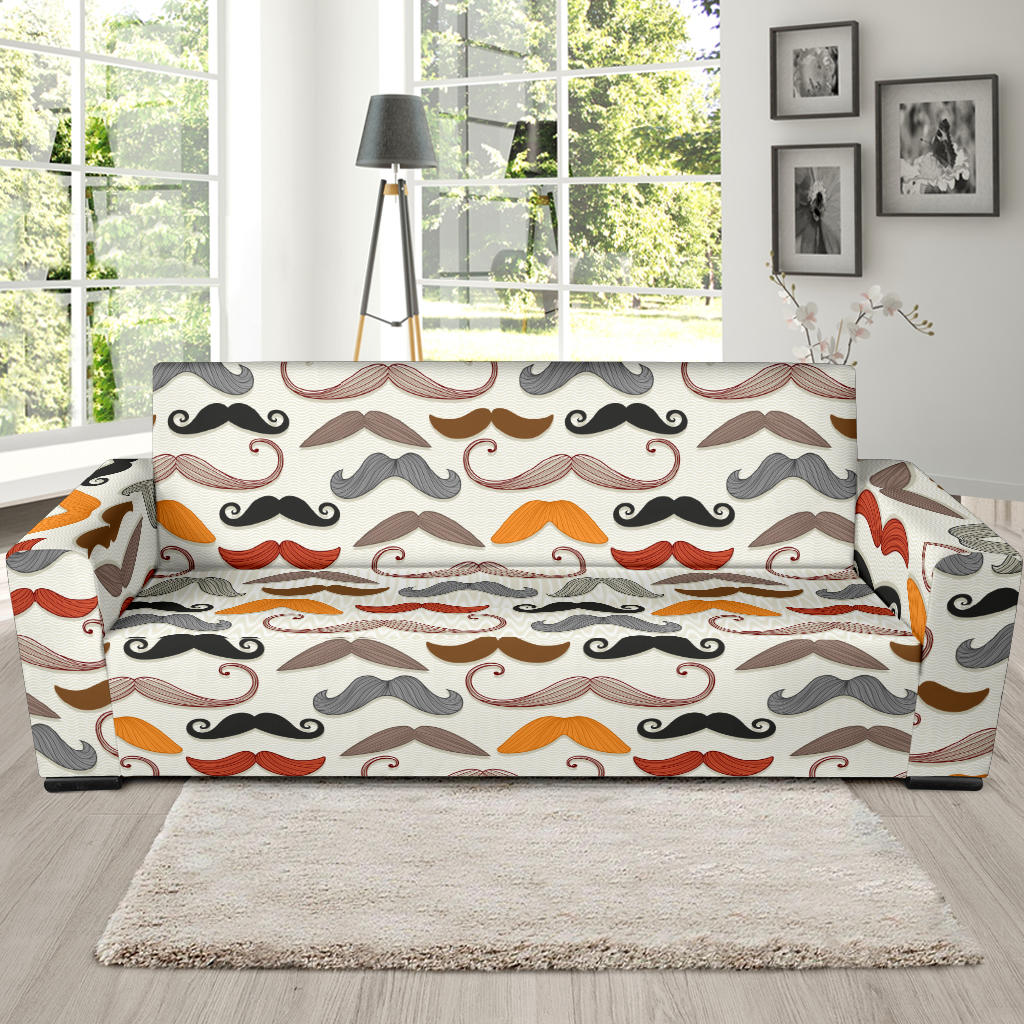 Mustache Pattern Print Design A02 Sofa Slipcover