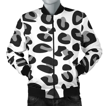 Snow Leopard Skin Print  Men Bomber Jacket