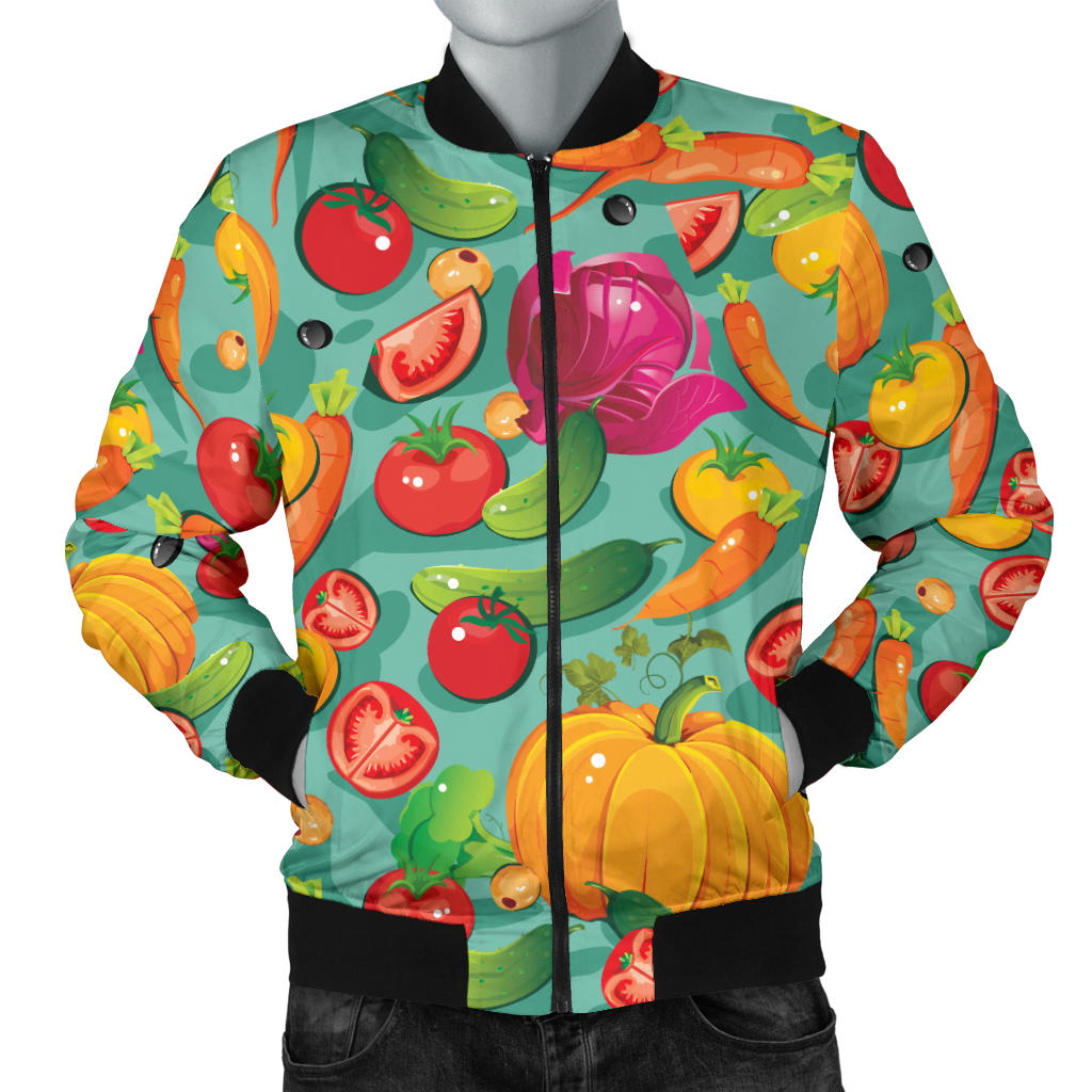 Vegan Colorful Themed Design Print Men Bomber Jacket