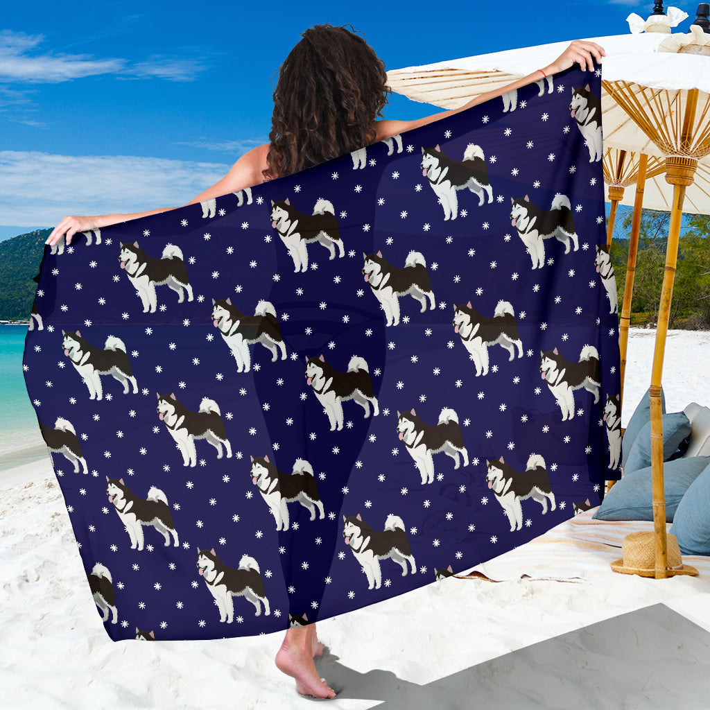 Alaskan Malamute Pattern Print Design 04 Sarong Pareo Wrap