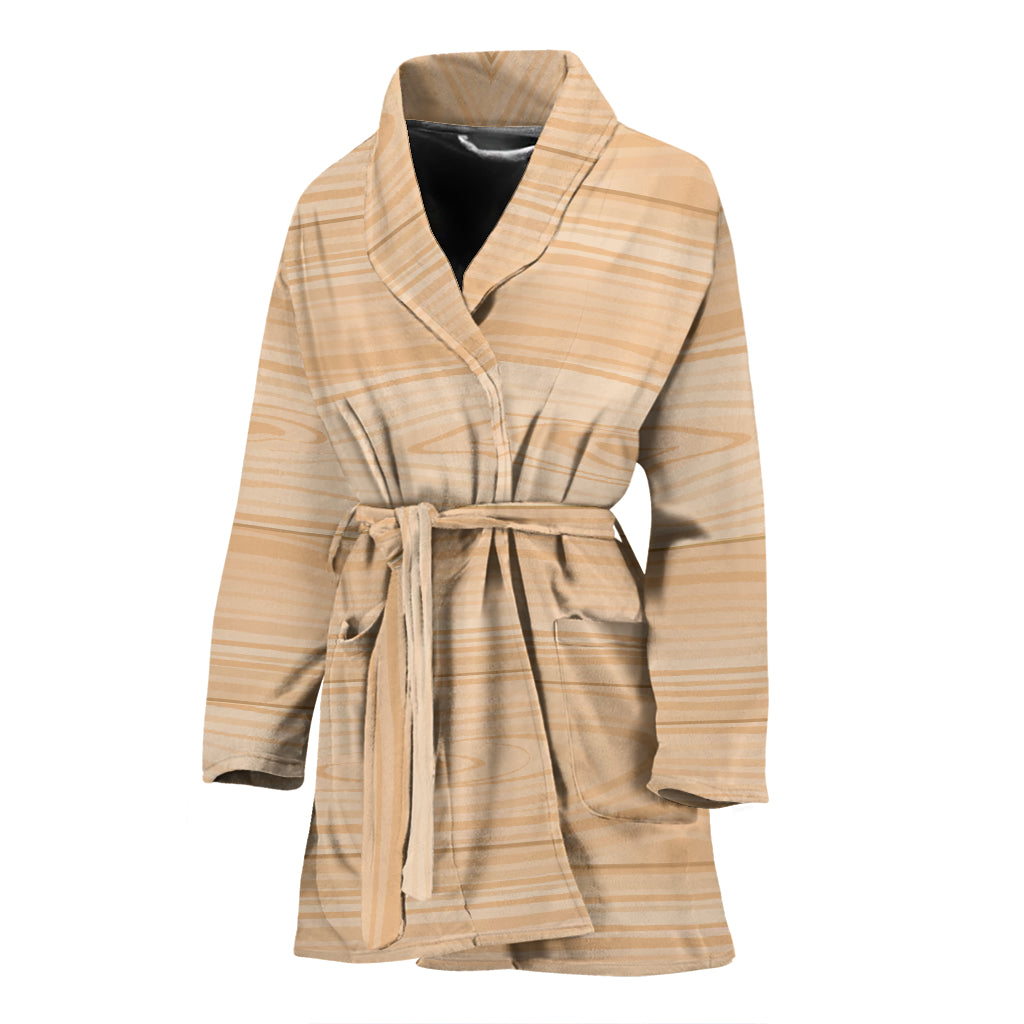 Wood Texture Print Design LKS302 Women Bathrobe