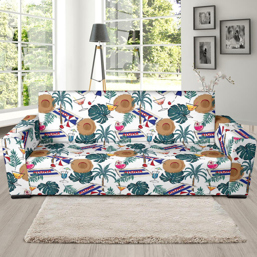 Aloha Hawaii Beach Pattern Print Design 04 Sofa Slipcover