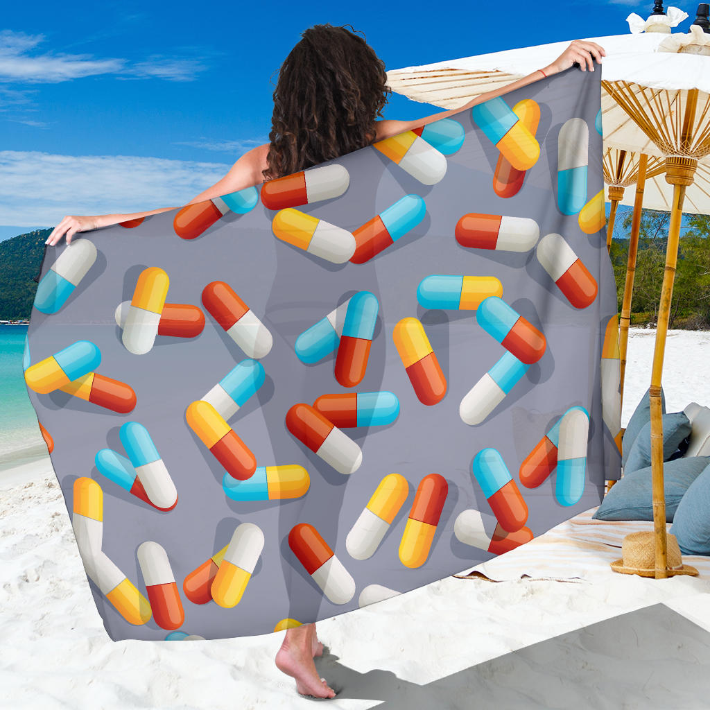 Pill Pattern Print Design A01 Sarong Pareo Wrap