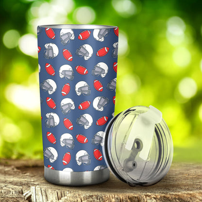 American Football Helmet Design Pattern Tumbler