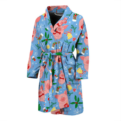 Pig Print Design LKS404 Men Bathrobe