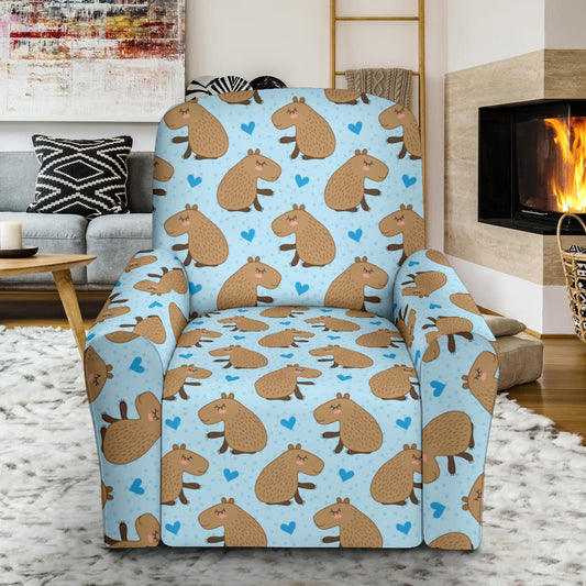Capybara Pattern Print Design 01 Recliner Slipcover with Pocket