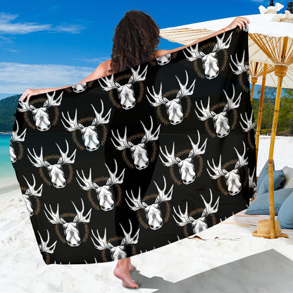 Moose Pattern Print Design 02 Sarong Pareo Wrap