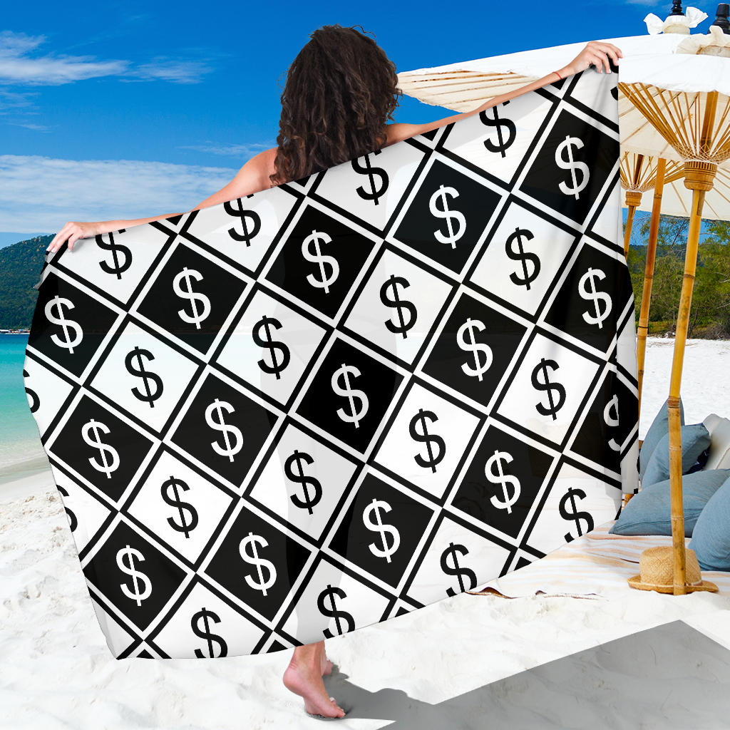 Money Pattern Print Design 04 Sarong Pareo Wrap