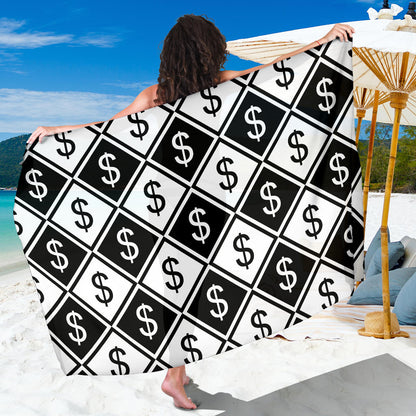 Money Pattern Print Design 04 Sarong Pareo Wrap