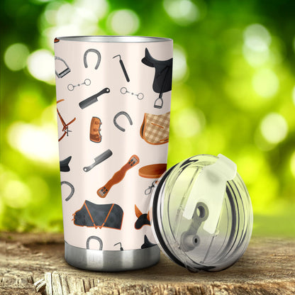 Equestrian Equipment Print Pattern Tumbler
