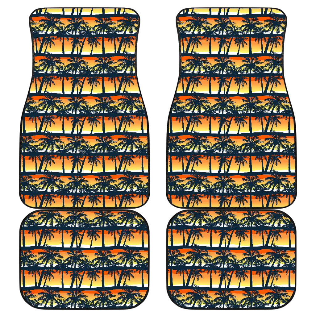 Palm Tree Sunset Design Print Car Floor Mats Front Back