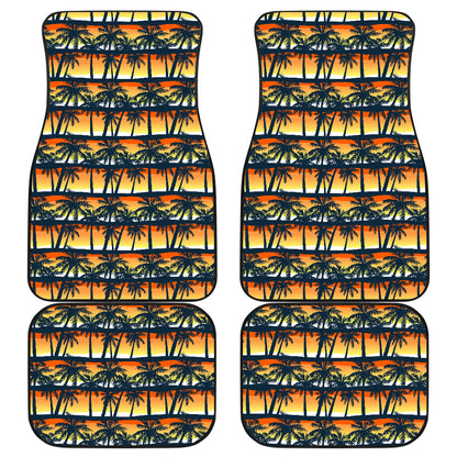 Palm Tree Sunset Design Print Car Floor Mats Front Back