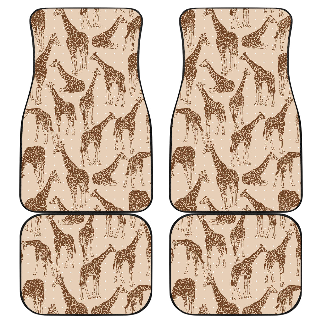 Giraffe Pattern Design Print Car Floor Mats Front Back