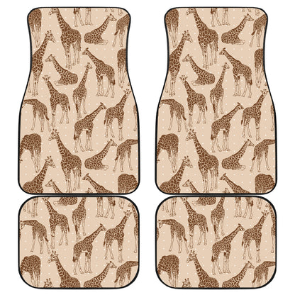 Giraffe Pattern Design Print Car Floor Mats Front Back
