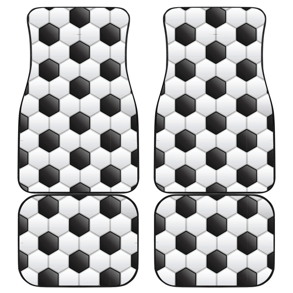 Soccer Ball Texture Print Pattern Car Floor Mats Front Back