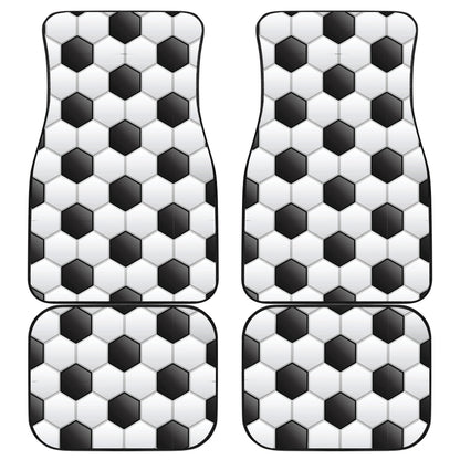 Soccer Ball Texture Print Pattern Car Floor Mats Front Back